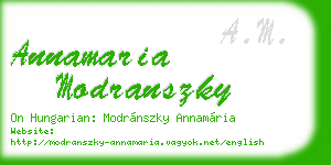 annamaria modranszky business card